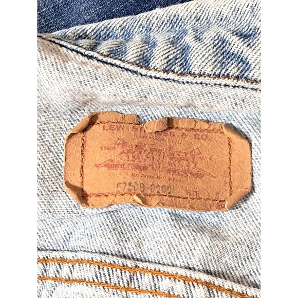 Vintage 90s Levis Stonewash Denim Trucker Jacket XXS Petite Made in USA Custom S - Picture 2 of 14